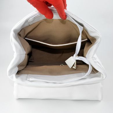 Рюкзак жіночий стьобаний білий з екошкіри PoloClub SK30071 - 3