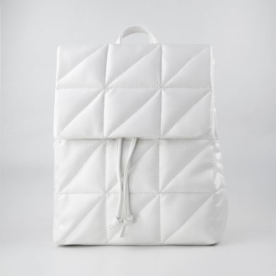 Рюкзак жіночий стьобаний білий з екошкіри PoloClub SK30071 - 1