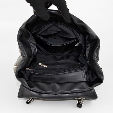 Рюкзак жіночий чорний зі штучної шкіри К711 - 3