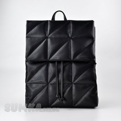 Рюкзак жіночий стьобаний чорний з екошкіри PoloClub SK30071 - 1