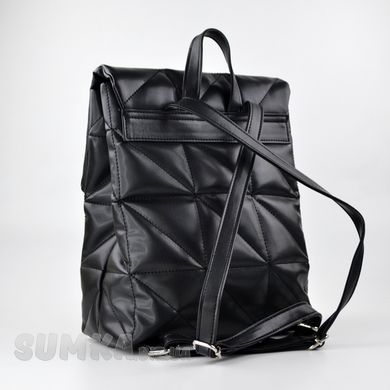 Рюкзак жіночий стьобаний чорний з екошкіри PoloClub SK30071 - 2