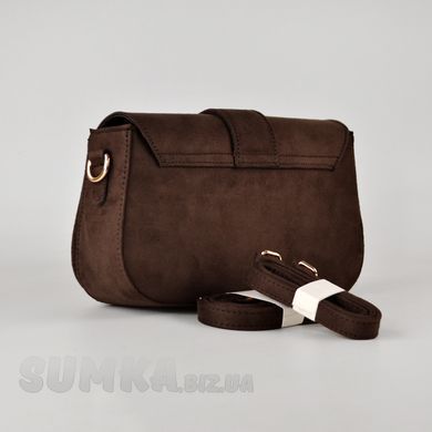 Сумка женская шоколадная из экозамши PoloClub SK30204 - 2