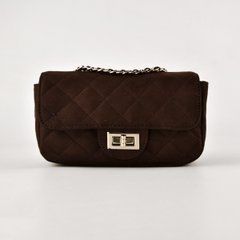 Сумка женская шоколадная из экозамши PoloClub SK30244 - 1