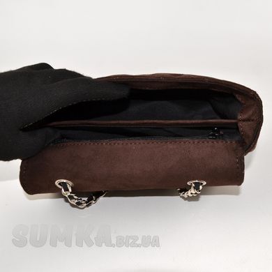 Сумка женская шоколадная из экозамши PoloClub SK30244 - 3