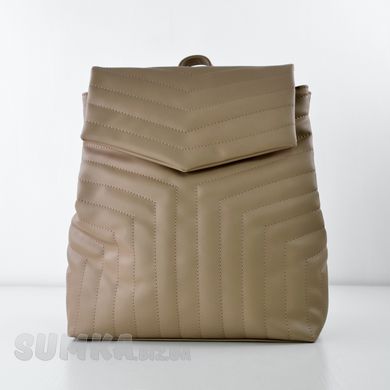 Рюкзак женский мягкий темно-бежевый из экокожи PoloClub SK10046 - 1