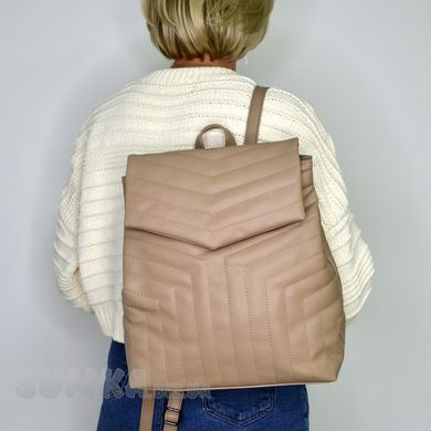 Рюкзак женский мягкий темно-бежевый из экокожи PoloClub SK10046 - 4