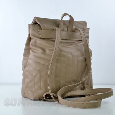 Рюкзак жіночий м'який темно-бежевий з екошкіри PoloClub SK10046 - 2