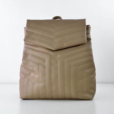 Рюкзак жіночий м'який темно-бежевий з екошкіри PoloClub SK10046 - 1
