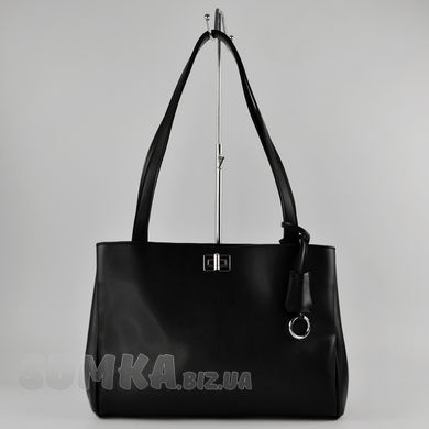 Сумка-шопер жіноча чорна з екошкіри PoloClub SK10420 - 2