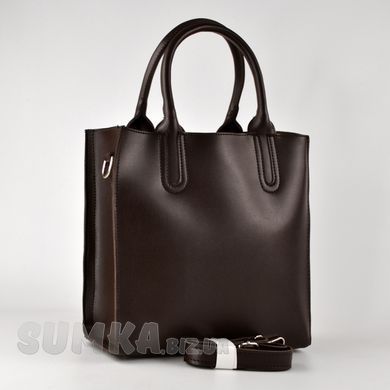 Сумка женская шоколадная из экокожи PoloClub SK10158 - 2