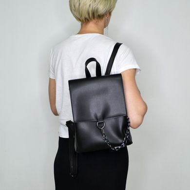 Рюкзак жіночий чорний з екошкіри PoloClub SK10009 - 4