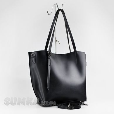 Сумка-шоппер женская черная из экокожи PoloClub SK10108 - 2