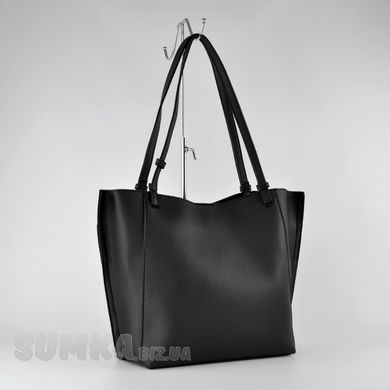 Сумка-шопер жіноча чорна з екошкіри PoloClub SK10168 - 2