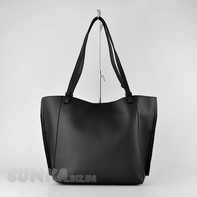 Сумка-шопер жіноча чорна з екошкіри PoloClub SK10168 - 1