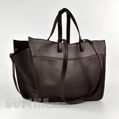 Сумка женская шоколадная из экокожи PoloClub SK40055 - 2