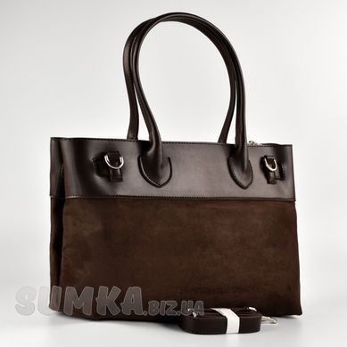 Сумка жіноча шоколадна з екозамші PoloClub SK50126 - 2 Сумка жіноча шоколадна з екозамші PoloClub SK50126 - 2