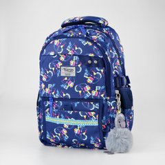 Шкільний синій рюкзак з текстилю Favor 18114/2 - 1