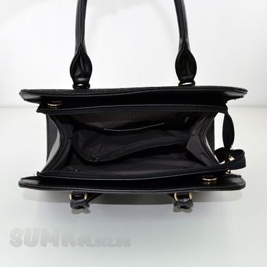 Сумка женская черная (вышивка) из искусственной кожи Valetta Studio 1426 - 3