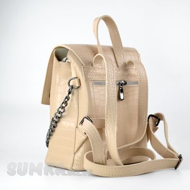 Рюкзак жіночий бежевий (кроко) з екошкіри PoloClub SK10009 - 2