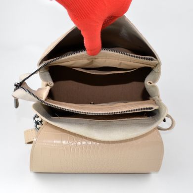 Рюкзак жіночий бежевий (кроко) з екошкіри PoloClub SK10009 - 3