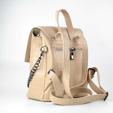 Рюкзак жіночий бежевий (кроко) з екошкіри PoloClub SK10009 - 2