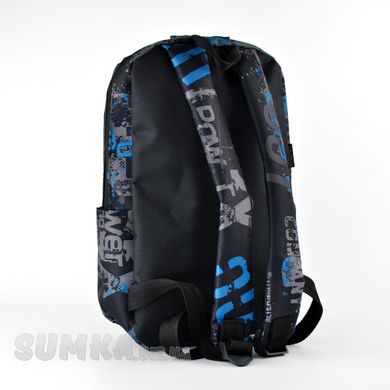 Рюкзак спортивный синий (рисунок) из текстиля WALLABY 141 - 2