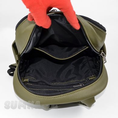 Рюкзак жіночий кольору хакі зі штучної шкіри МІС 35994 - 3