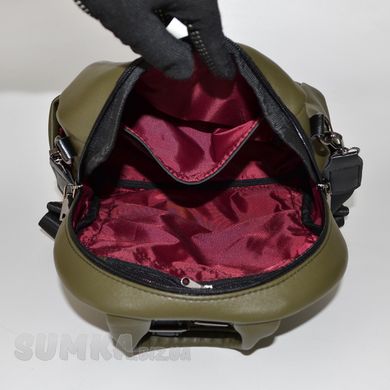 Рюкзак женский в цвете хаки из искусственной кожи МІС 36010 - 3