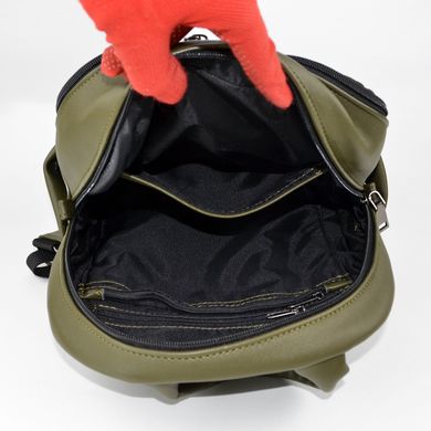 Рюкзак жіночий кольору хакі зі штучної шкіри МІС 35994 - 3