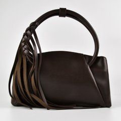 Сумка жіноча шоколадна з бахромою з екошкіри PoloClub SK50129 - 1