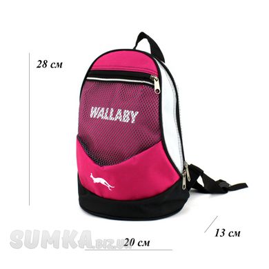 Рюкзак спортивный малиновый из текстиля WALLABY 152-1 - 1