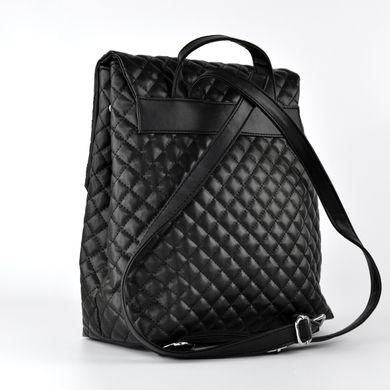 Рюкзак жіночий чорний (капітон) з екошкіри PoloClub SK30071 - 2