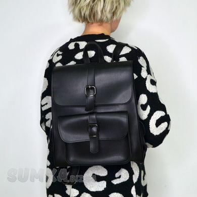 Рюкзак жіночий чорний з екошкіри PoloClub 011А - 4