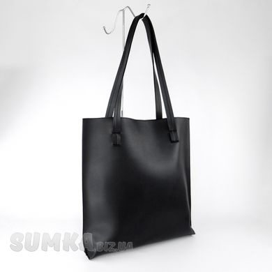 Сумка-шопер жіноча чорна (+ штучне хутро кольору капучіно) з екошкіри PoloClub SK30124 - 2