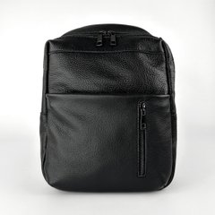 Сумка-рюкзак жіноча чорна з натуральної шкіри К802 - 1