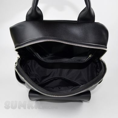 Рюкзак жіночий чорний зі штучної шкіри К674  - 3