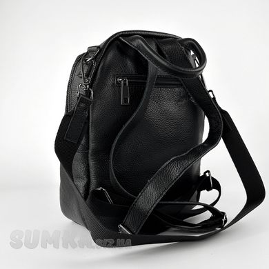 Сумка-рюкзак жіноча чорна з натуральної шкіри К802 - 2
