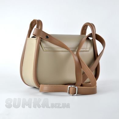 Сумка женская цвета бизон (+ какао) из экокожи PoloClub SK30127 - 2