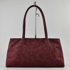 Сумка жіноча бордова (плетіння) зі штучної замші PoloClub SK10404 - 1