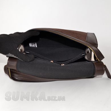 Сумка жіноча шоколадна (+ екозамша) з екошкіри PoloClub SK50092 - 3
